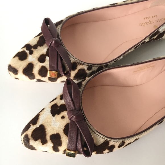 kate spade Shoes - NWT Kate Spade Emma leopard animal bow flats 6.5